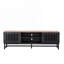 Wood Console Table with 3 Shelves,Metal Leg