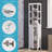 RiverRidge Madison Single Door Tall Bathroom Cabinet Storage Organizer with an Open and Adjustable Interior Shelves - White-2023281898