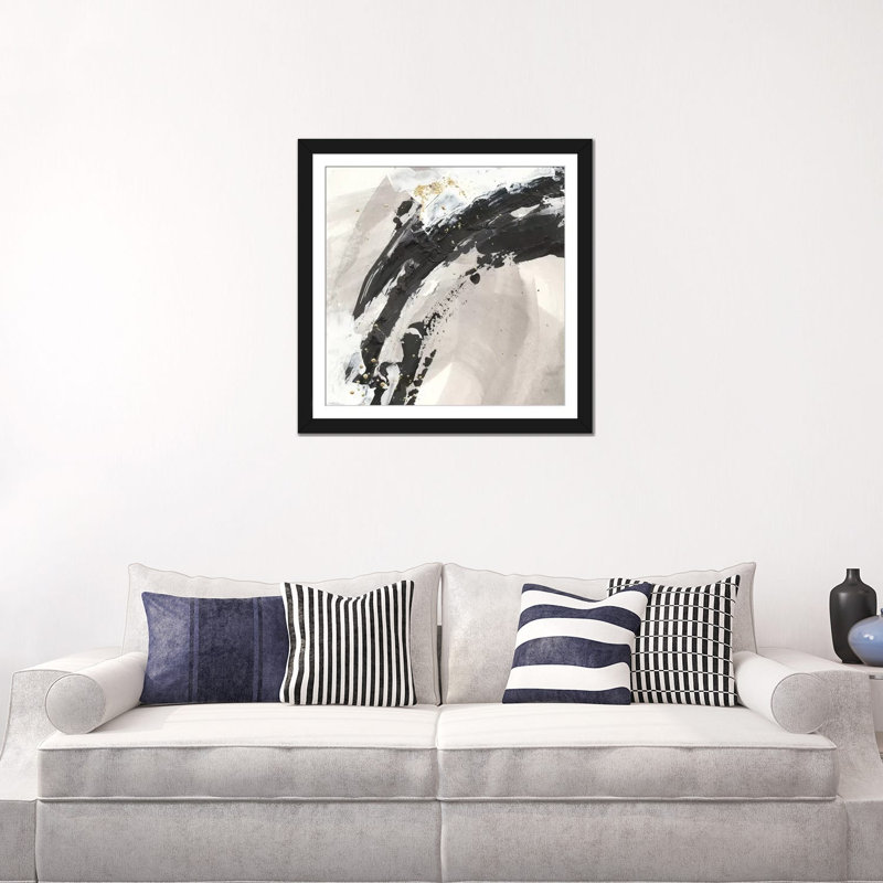 « galaxy i », reproduction sur toile, H 16 po x l 16 po x P 1 po, Papier d'art encadré noir, Blanc