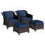 Chaise de patio avec coussins et repose-pieds Meriwether-1476485139