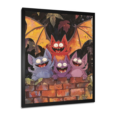 Emerald Twilight Shadows Bats III - Animal Bat Canvas Print