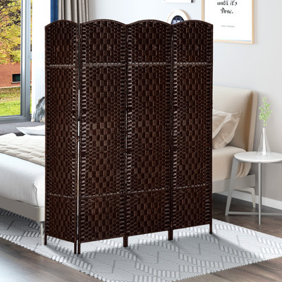 6' Tall Weave Privacy Partition - Brown. Stylish Screen For Dividing Rooms. Easy To Fold And Carry Brown Tall. Elegant Creating Private Zones In Homes. Portable Versatile
