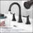 2-Handle 8 Inch Widespread Bathroom Sink Faucet Oil Rubbed Bronze Lavatory Faucet 3 Hole 360° Swivel Spout Vanity Sink Basin Faucets With Pop Up Drain Assembly And Cupc Water Supply Hoses