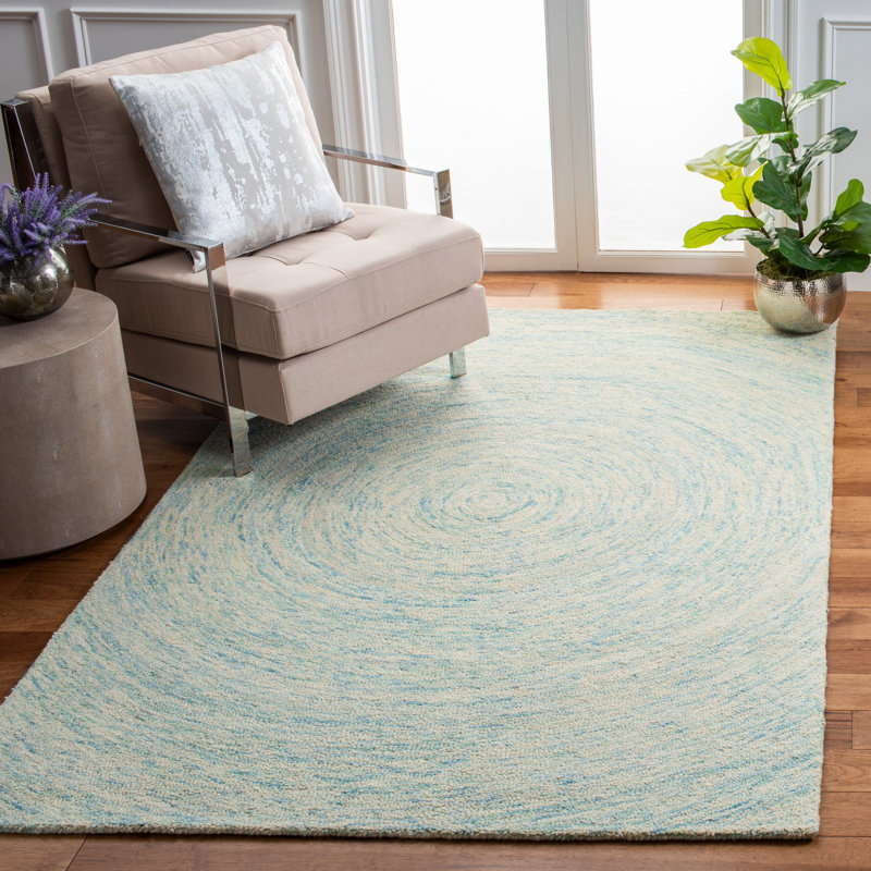 Tapis en laine touffeté à la main Ikat, Rectangle 8 pi 9 po x 12 pi