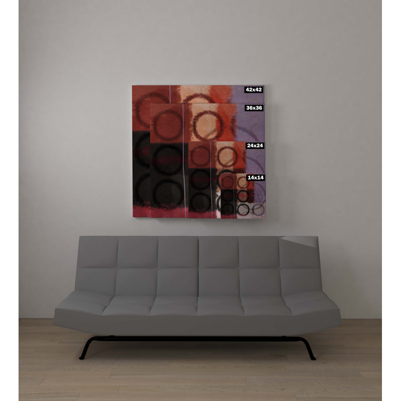 Soft Pink, Brown, Neutral - Collection 58 " Rapturous Apt ", 24" H x 24" W x 2" D