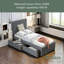 Lit plateforme avec rangement Sephine