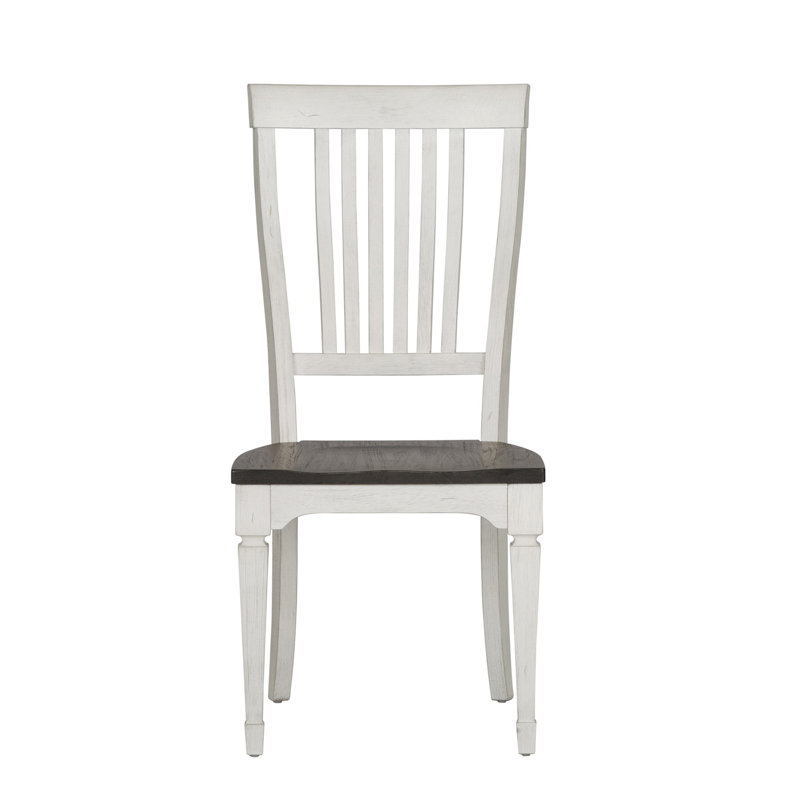 Ensemble de table de salle à manger à piédestal 4 personnes avec chaises latérales à dossier à lattes Beatriz