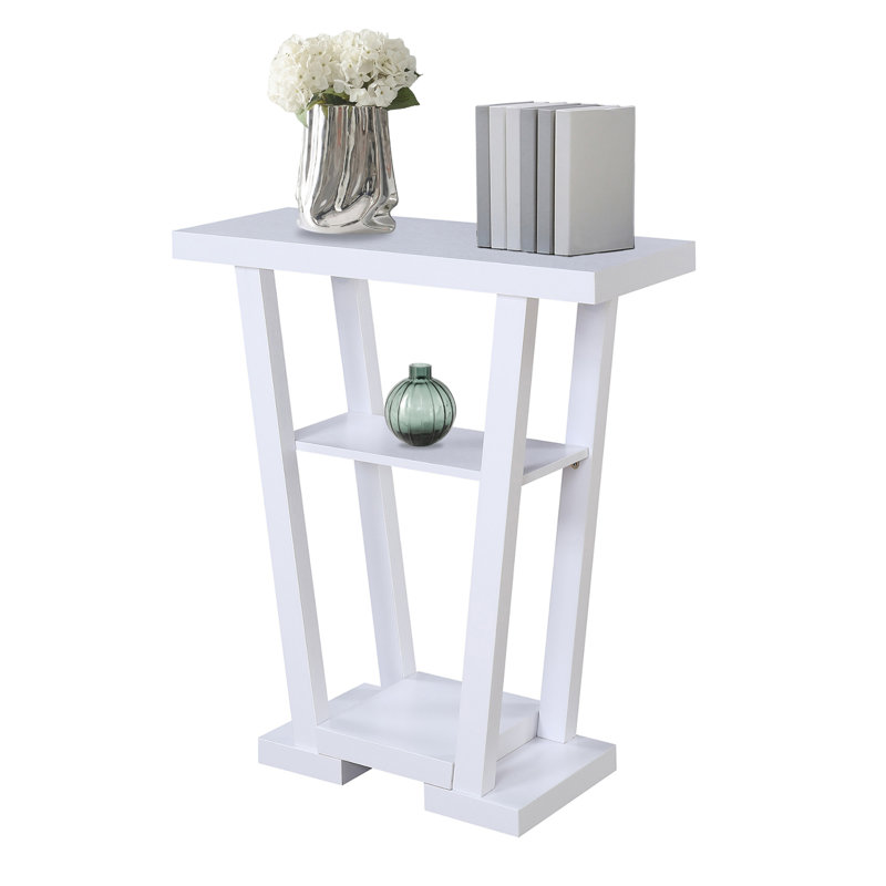 Carce 31.5" Console Table with Shelves, White