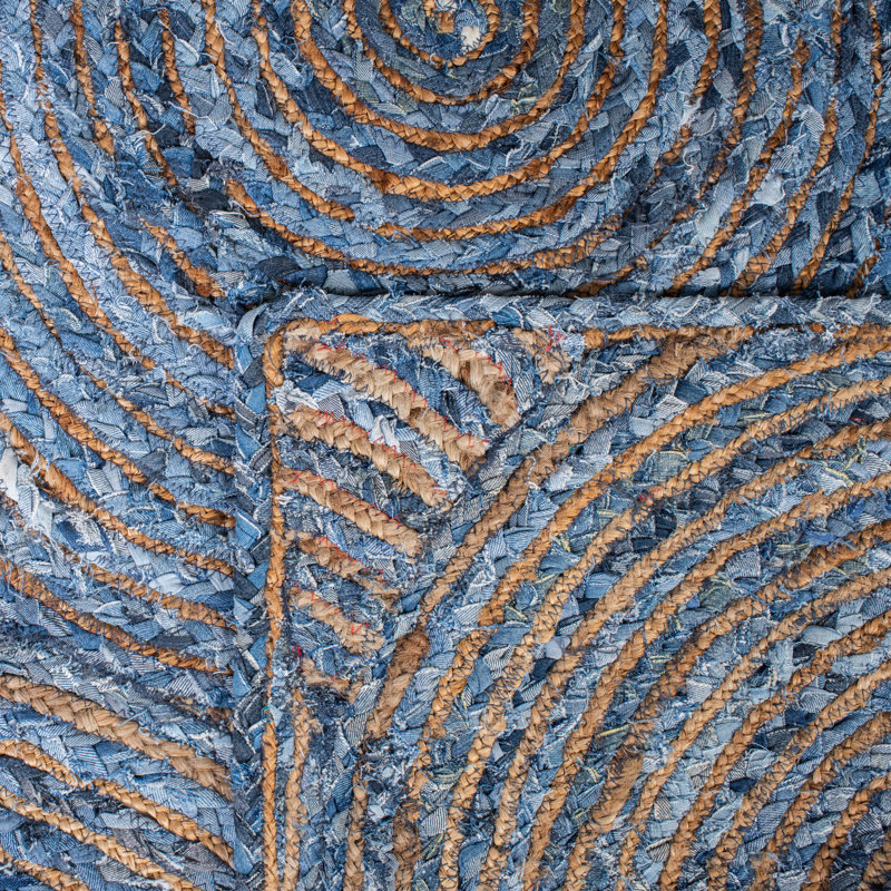 Glowacki Hand-Woven Flatweave Blue/Gray Area Rug, Rectangle 3' x 5'