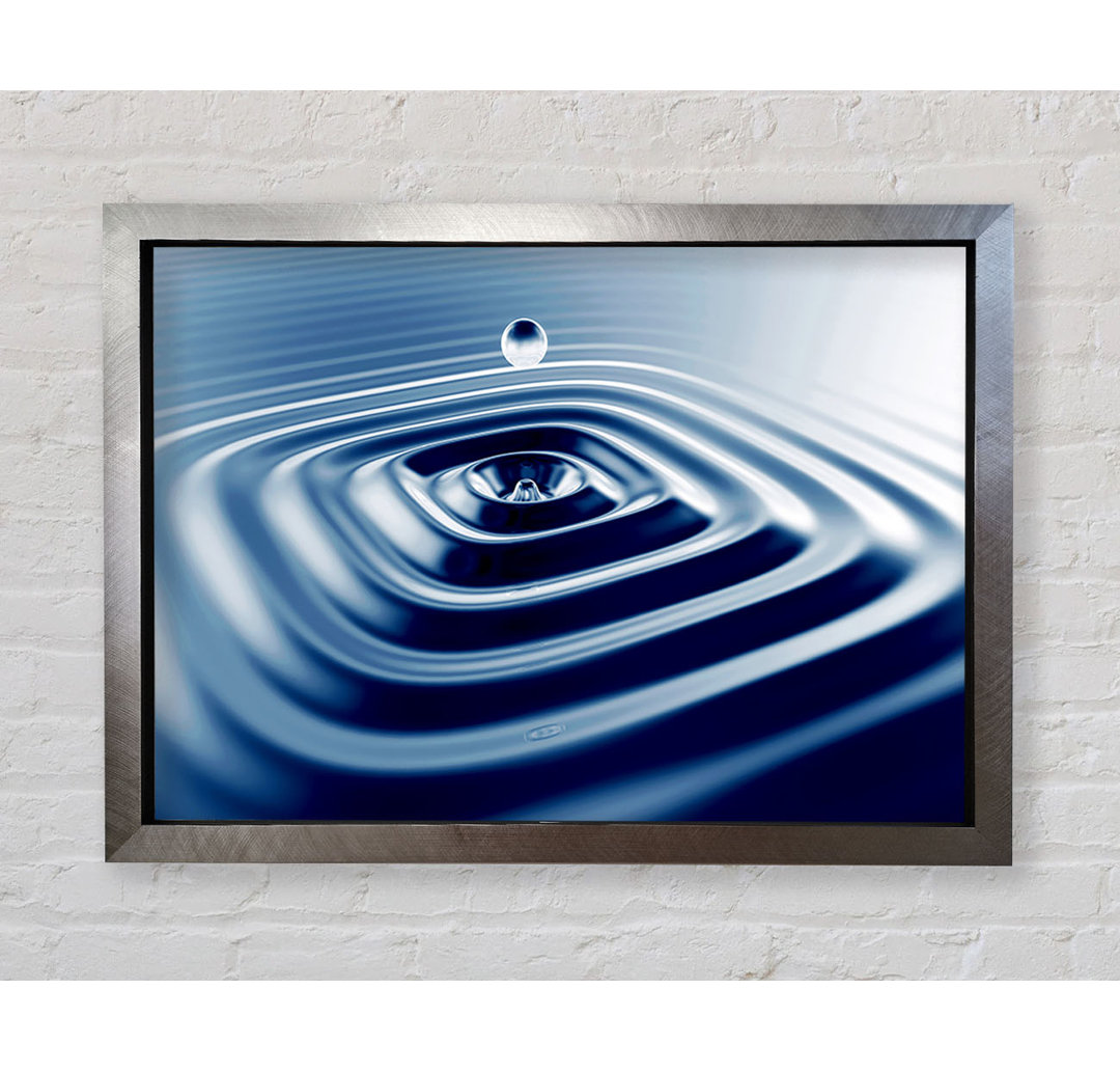 Blue Square Water Splash Gerahmter Druck Wandkunst