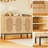 Adjustable Rattan Shoe Cabinet, 3-Door Shoe Rack with Shelves for Entryway, Living Room or Closet-1380991838