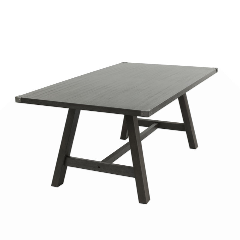 Table de salle à manger rectangulaire en bois avec finition