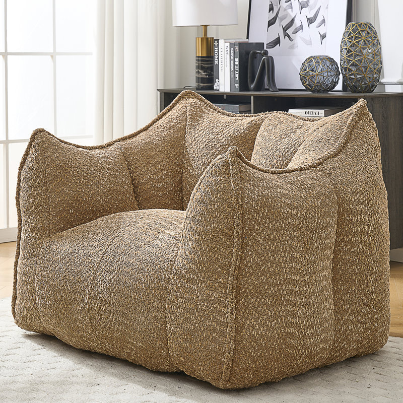 Fauteuil à billes Thaloria, Chenille café, H 30,7 po x l 47,2 po x P 36,2 po