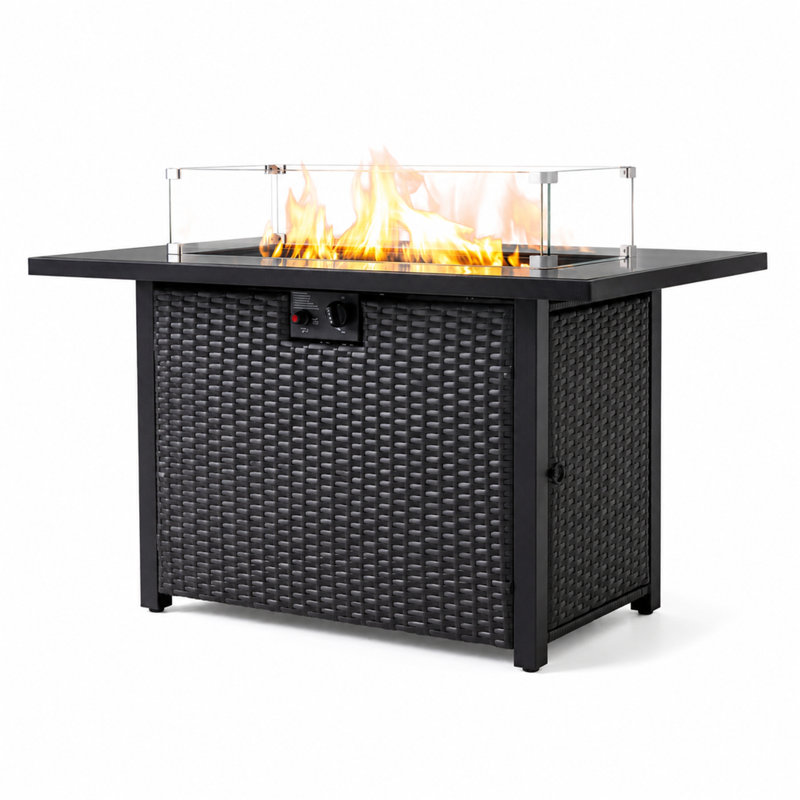 Chauffe-terrasse d'extérieur au propane 50000 BTU avec pare-vent en verre