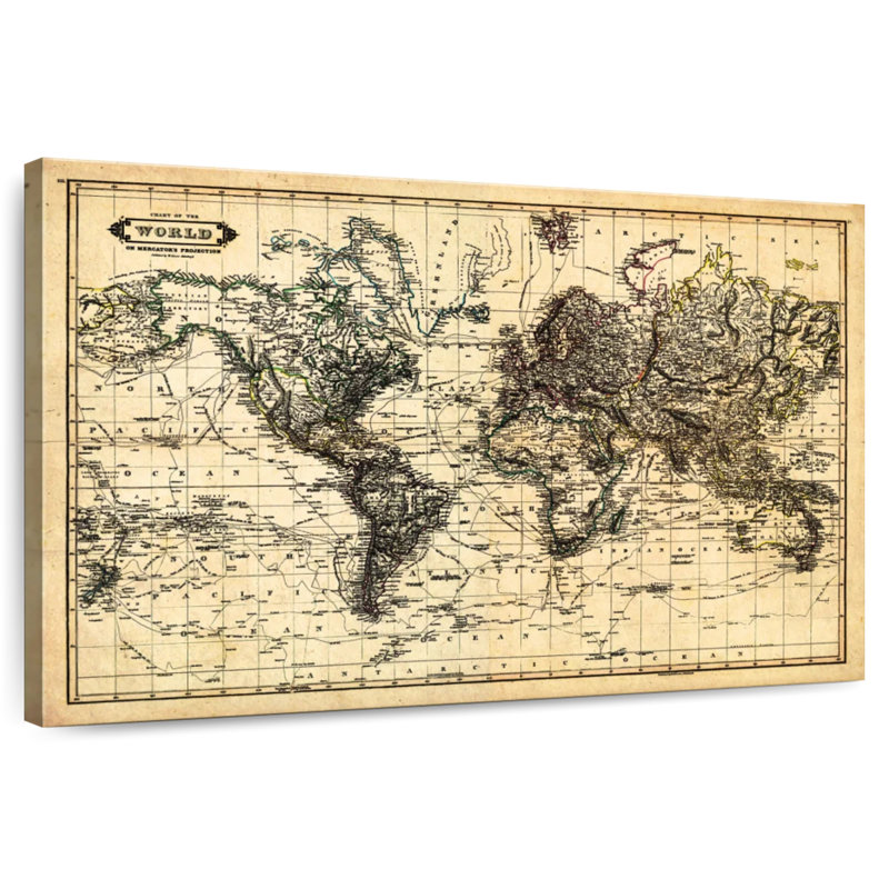 Aliaz Chart Of The World Map, 20" H x 30" W