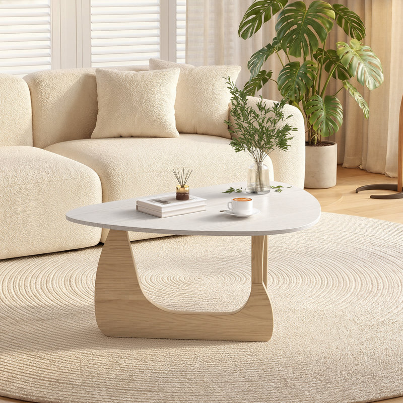 End Table, White Wood/Beige, 40" H x 90" W x 65" D