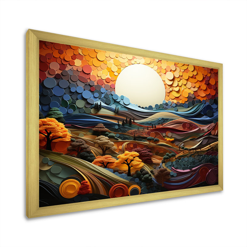 «Countryside Fusion Unveilé I» sur toile, Cadre doré simple, H 24 po x l 32 po x P 1 po