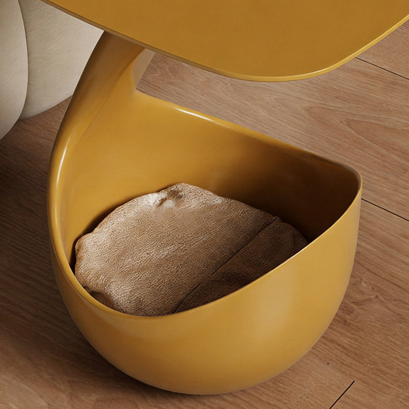 Table d'appoint de rangement multifonctionnelle jaune
