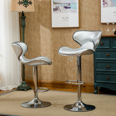 Ensemble de 2 tabourets pivotants réglables Masaccio avec base chromée Airlift