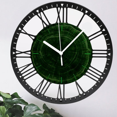 Horloge murale ronde en fer 10 po avec mouvement à quartz silencieux, chiffres romains, impression UV