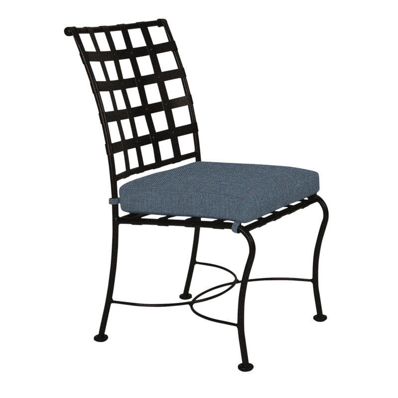 Classico Outdoor Dining Side Chair, Carbon Black, Cast Lagoon
