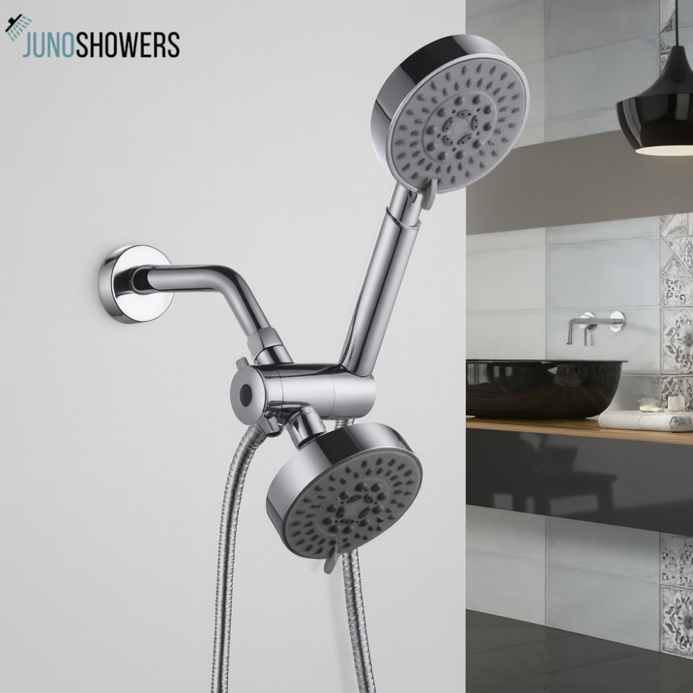 Juno Showers Juno 3-Way Rainfall & Handheld Shower Head Combo with ...