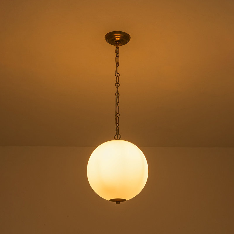 Luminaire suspendu sphère en verre givré 1 lumière