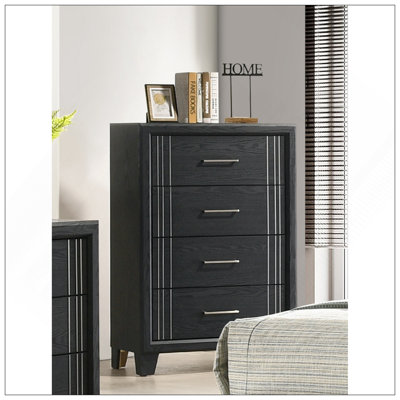 Armoire de chevet contemporaine à 4 tiroirs 1Pc