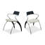 Chaise d'appoint à dossier bas noir et blanc (ensemble de 2)-129993754
