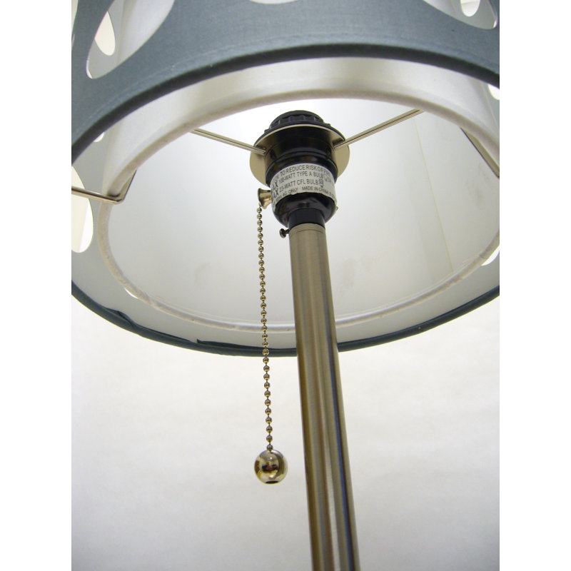 Lampe sur pied rétro 62 "H gris / blanc