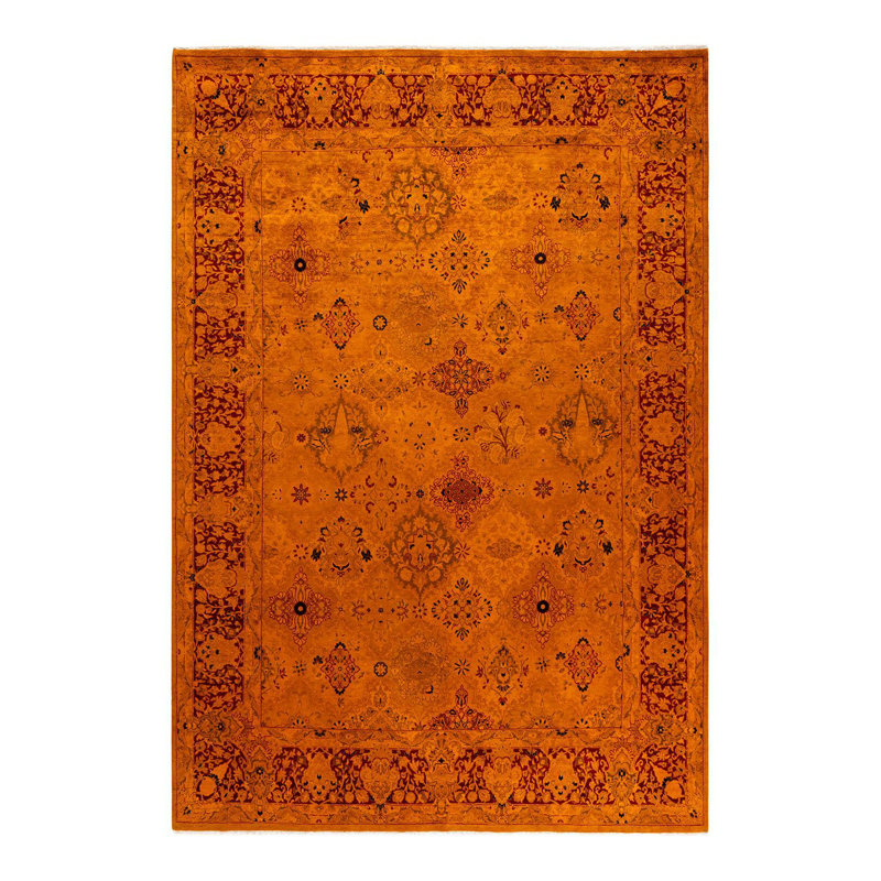 Cye One-of-a-Kind Rectangle 6' 2" X 8' 10" New Age Wool Area Rug Gold