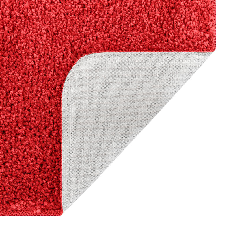 Bath Mat Rectangular Modern, 60cm, 90cm, Red