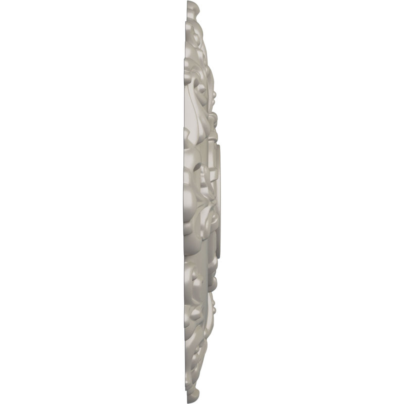 Endurathane Saverne Ceiling Medallion, 18 1/2"W x 13 1/2"H x 1 7/8"P, Hand-Painted Ultra Pure White Finish, Pearl White