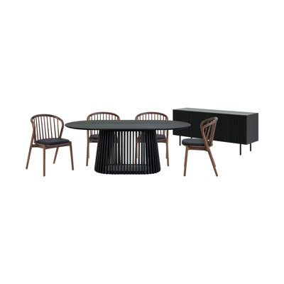 Ensemble de salle à manger ovale L 79 po x l 43 po Flitwick Aarush