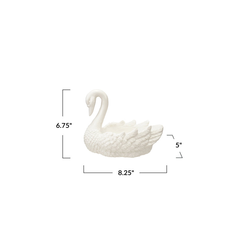 Stoneware Swan Silhouette Dish