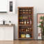Armoire de rangement autoportante de 64 po à 4 portes avec 3 tablettes réglables-1292856204