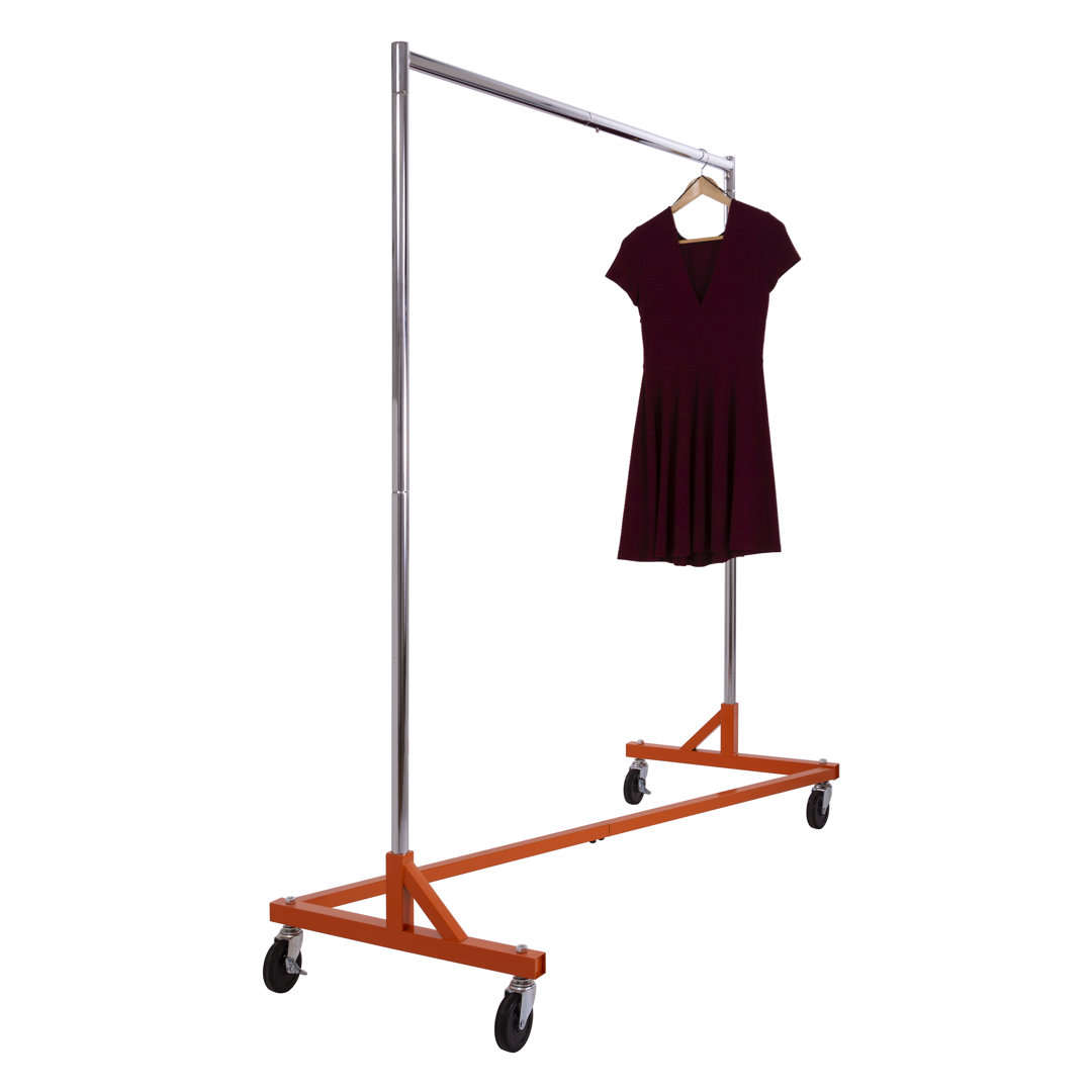 Arago 64" W Commercial-Grade Rolling Z Clothes and Garment Rack Rebrilliant 