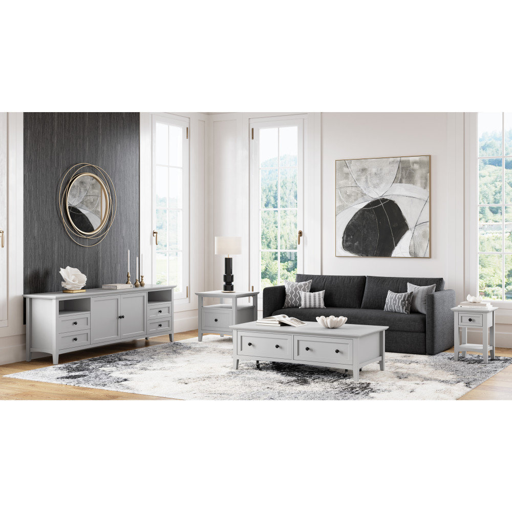 Renee Square End Table, Gray