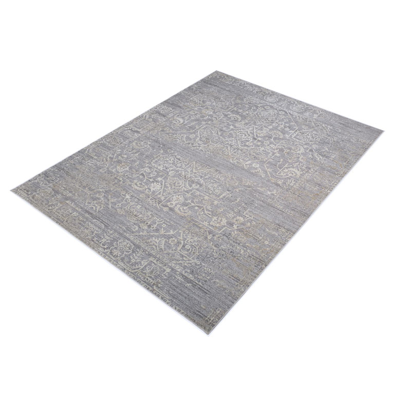 Tapis gris clair Charo Southwestern, Rectangle 7 pi 8 po x 10 pi 1 po