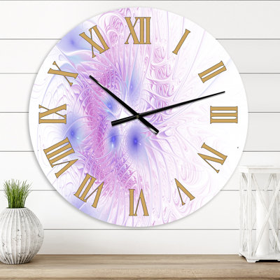 Floral Fractal II - Horloge murale moderne