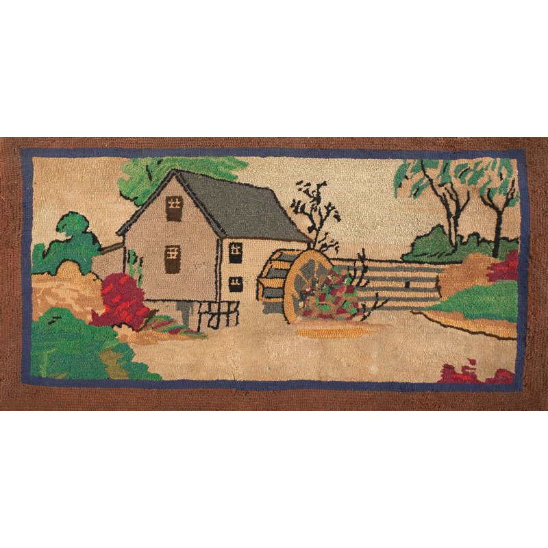 Petit tapis crocheté américain antique