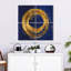 Gold Circle On Blue-109113219