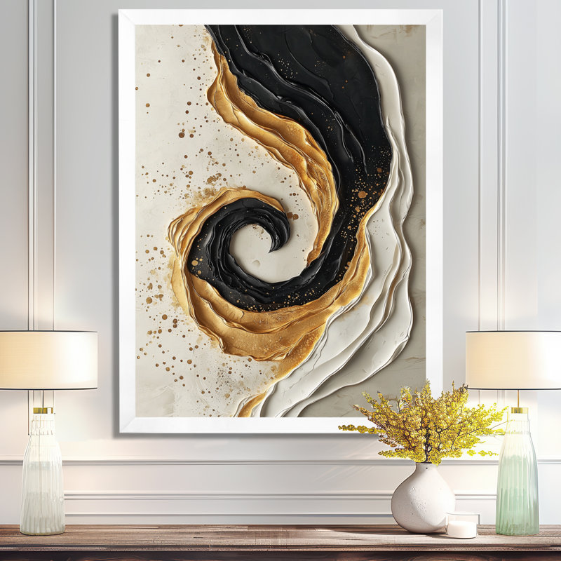 Suazo - art mural abstrait sur toile, 40" H x 30" W, Reproduction encadrée d'une seule photo, White