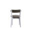 Ensemble de salle à manger rectangulaire 5 pièces blanc et gris, chaises bicolores, table fixe, plateau en bois de 18 mm, mousse D20, table 45 kg, chaise 100 kg, fini gris, design.