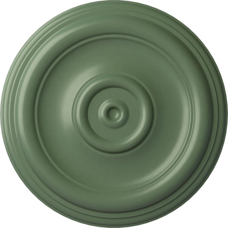 Médaillon de plafond traditionnel Endurathane, DO 12 po x P 1 po (convient aux auvents jusqu'à 2 3/4 po), fini vert athénien peint à la main