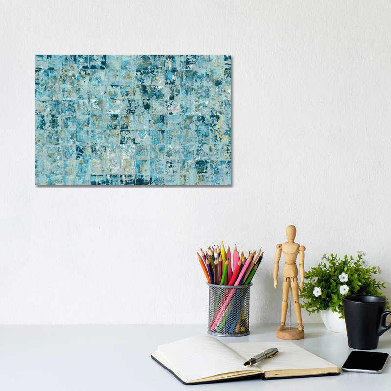 Blue Tiles by Blakely Bering - Wrapped Canvas Gallery-Wrapped Canvas Giclée, 20.32 cm H x 30.48 cm W