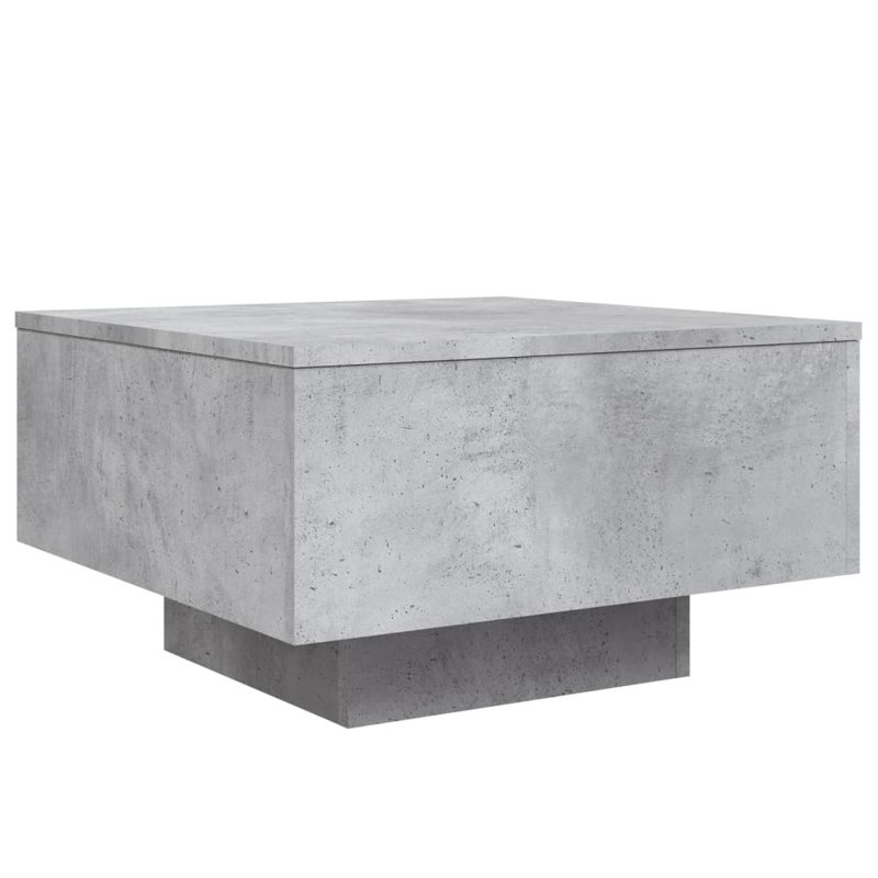  Coffee Table Concrete Grey Engineered Wood Compact Durable, Concrete Gray, 12.2" H x 21.65" L x 21.65" W