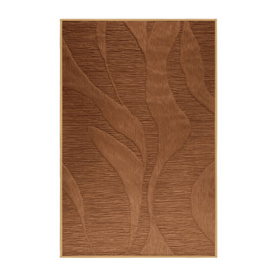 Machine Washable Abstract Brown Area Rug