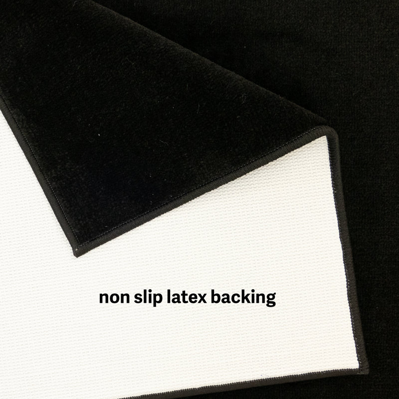Soft Medium Pile Low Weight Non Slip Custom Size Solid Black Color Brampton Runner Rug by Feet, Runner 2'2" x 6'