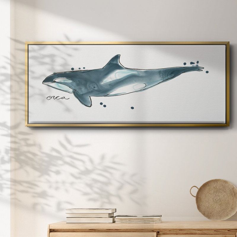 Baleine IV - toile encadrée, H 20 po x l 50 po